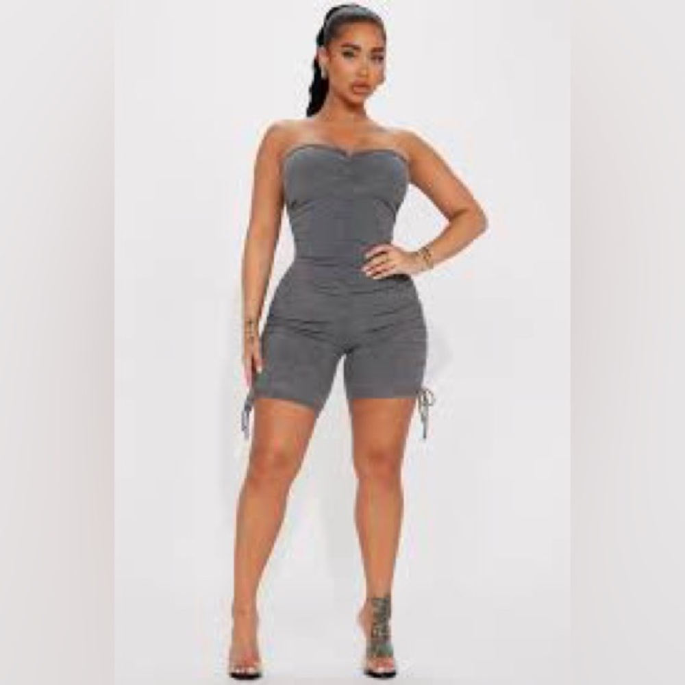 Fashion Nova Gray Strapless Jumpsuits
2 for the price of 1